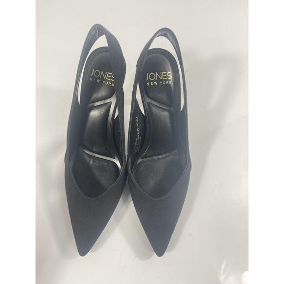 Jones New York Shoes Womens Size 7.5 Black JNY-MODAN Slingback Pointed Toe Heels - Picture 6 of 10